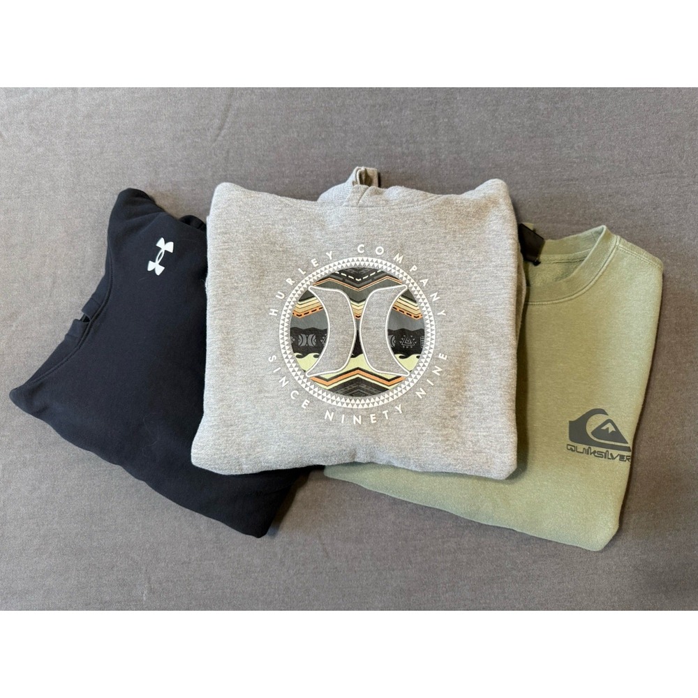 Boys Youth XL Sweatshirt Lot 3 Quiksilver Hurley Under Armour Hoodies YXL 18/20